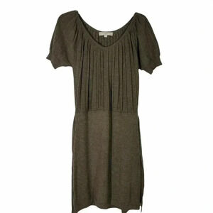 Ann Taylor Loft Brown Accordion Pleated Merino Swe